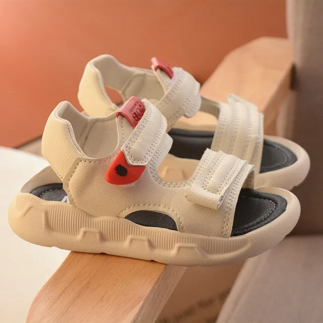 2020 new summer children hook sandals boys solid bottom beach shoes lightweight microfiber leather kids sandals