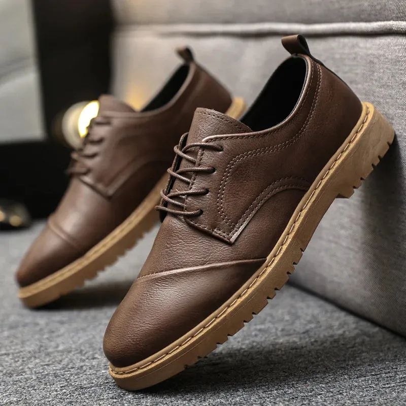 2024 New Men Shoes Business Dress Men Leather Shoes Men British Casual Comfortable and Fashionable Driving Shoes