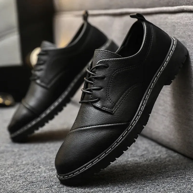 2024 New Men Shoes Business Dress Men Leather Shoes Men British Casual Comfortable and Fashionable Driving Shoes