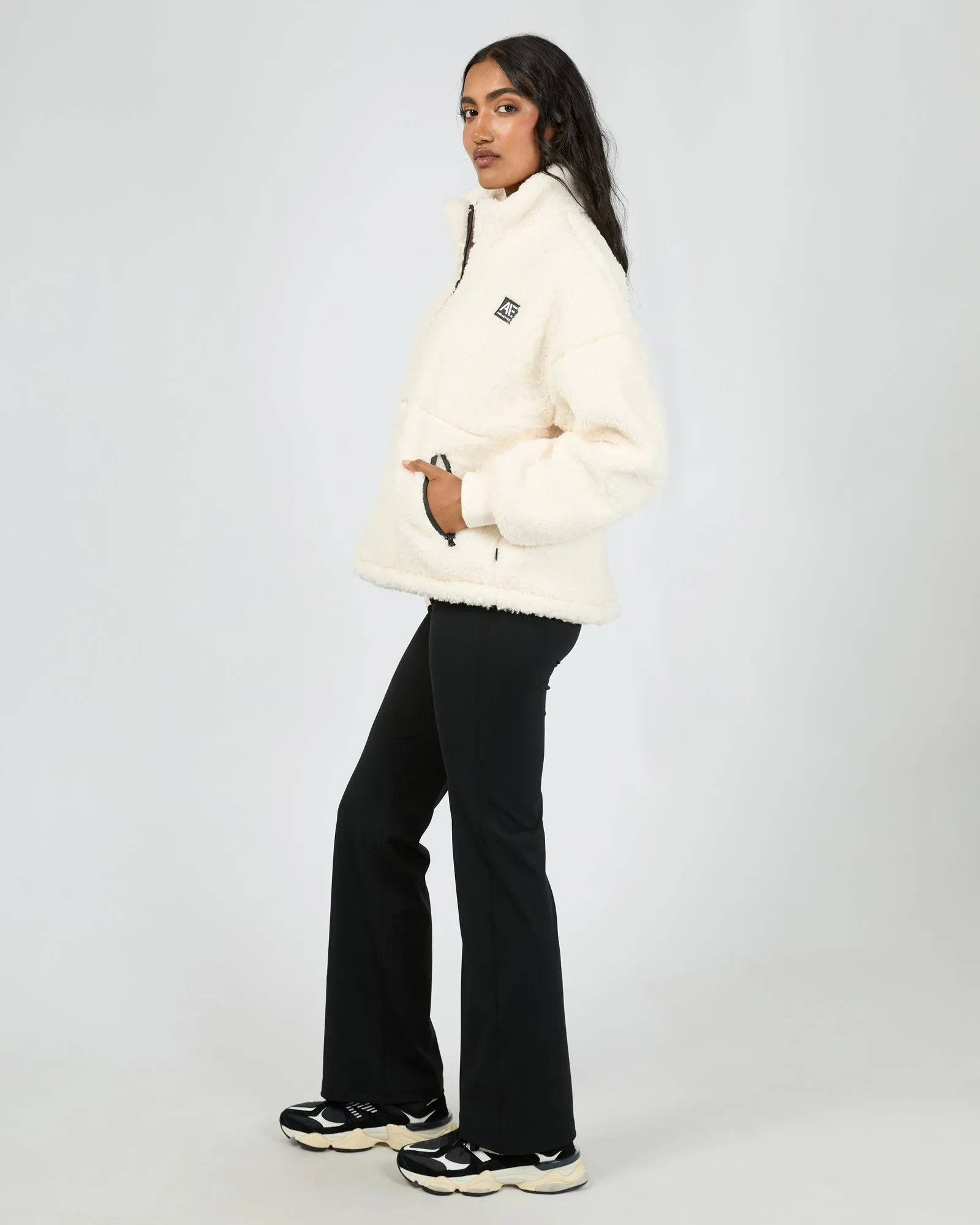 All About Eve Amara Quarter Zip Teddy Vintage White