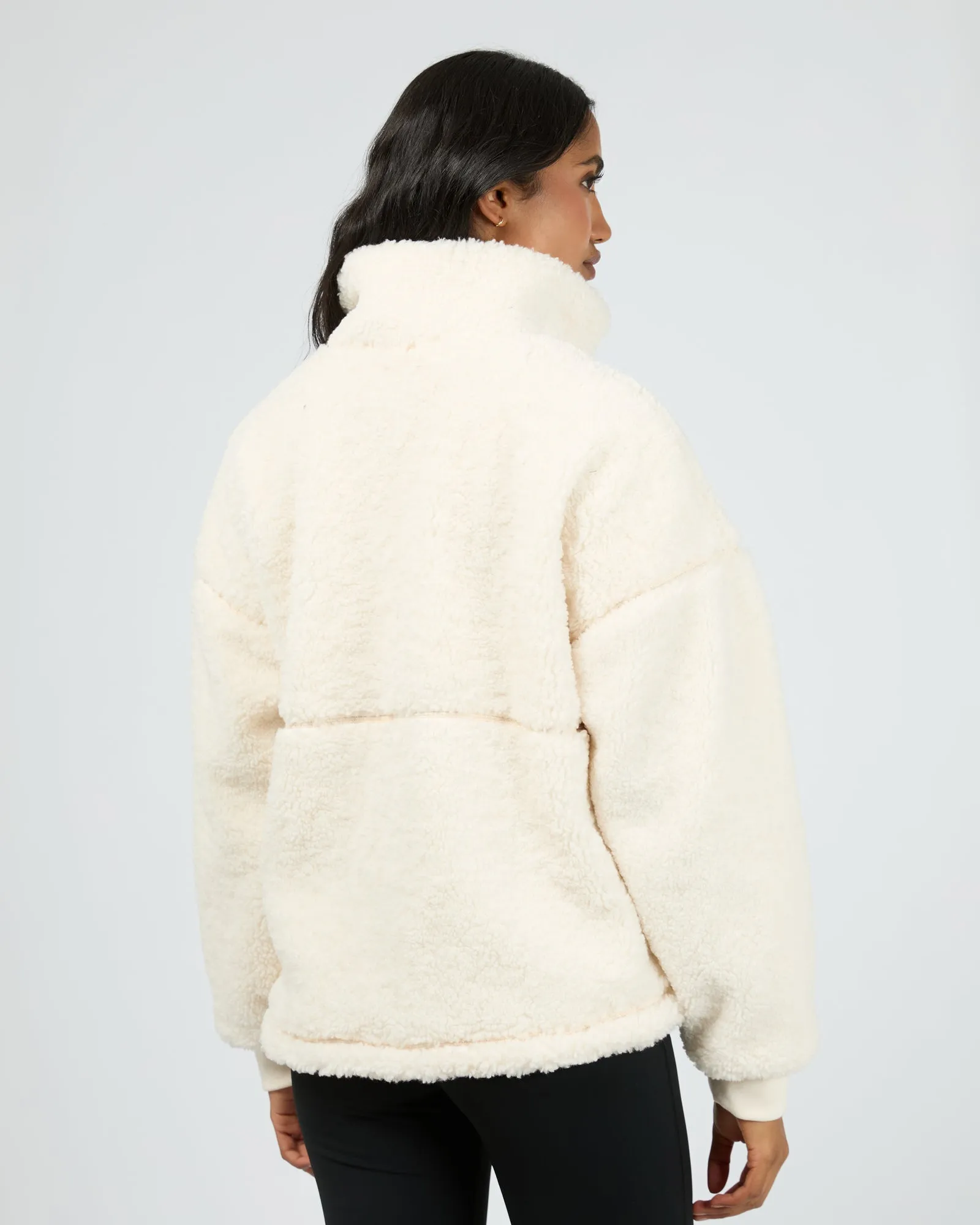 All About Eve Amara Quarter Zip Teddy Vintage White