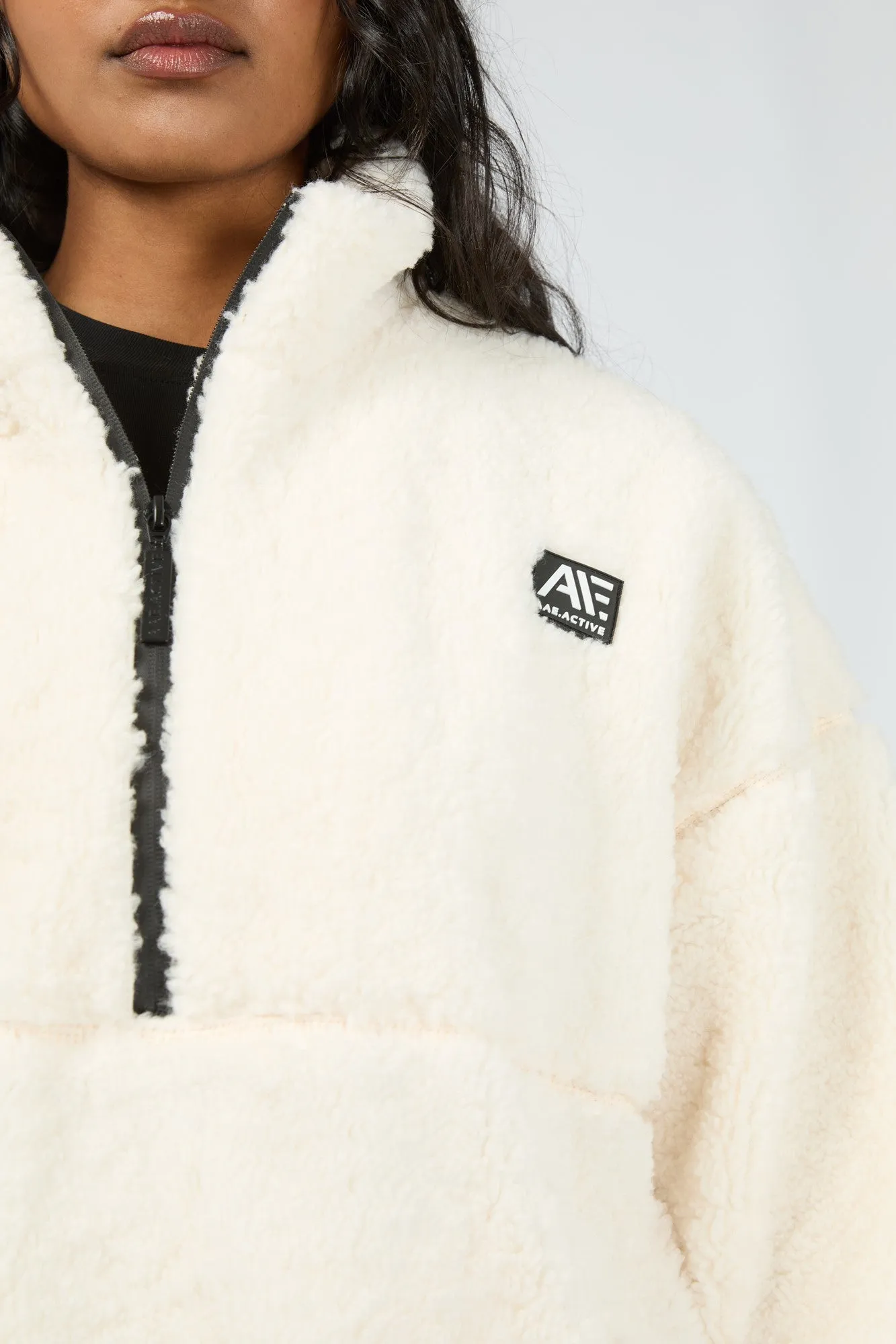 All About Eve Amara Quarter Zip Teddy Vintage White