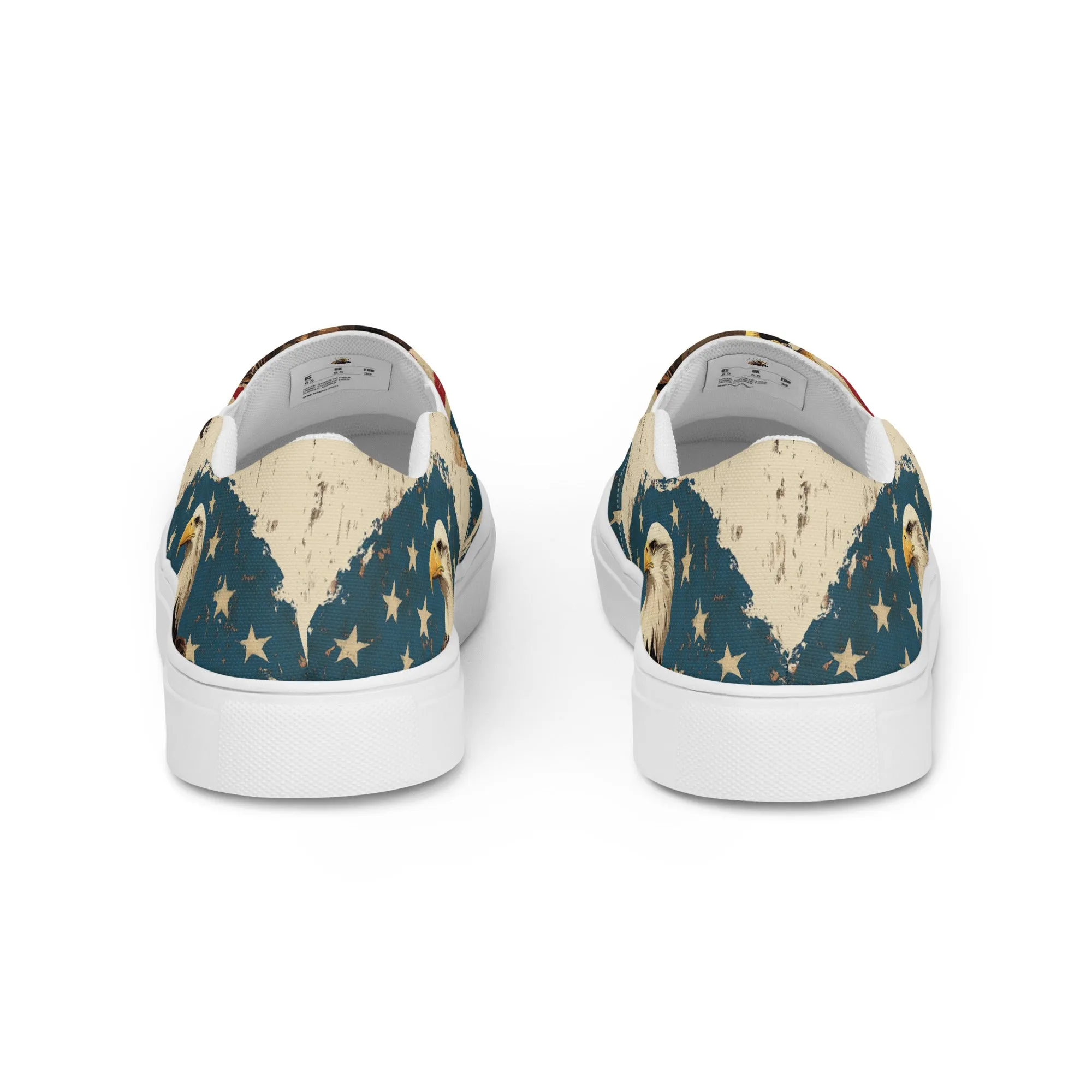 American flag with eagle, Men’s slip-on canvas shoes