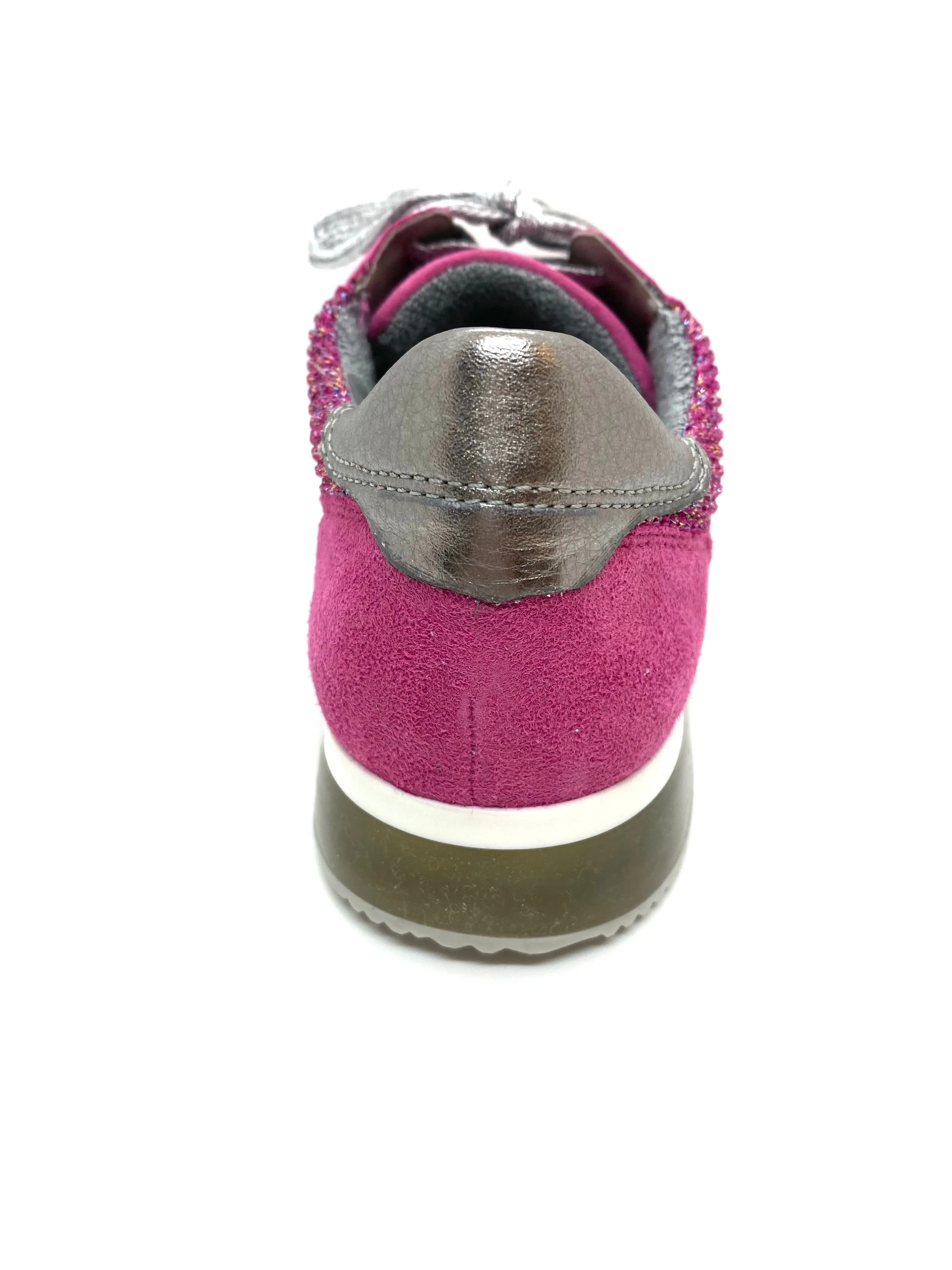 Ara Ladies Lissabon Fusion lace Up Trainer Pink Glitz