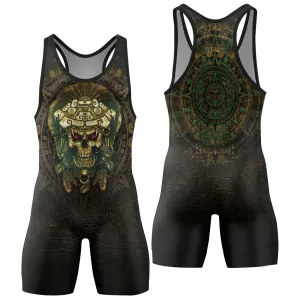 Aztec Jungle Warrior Mask Wrestling Singlets