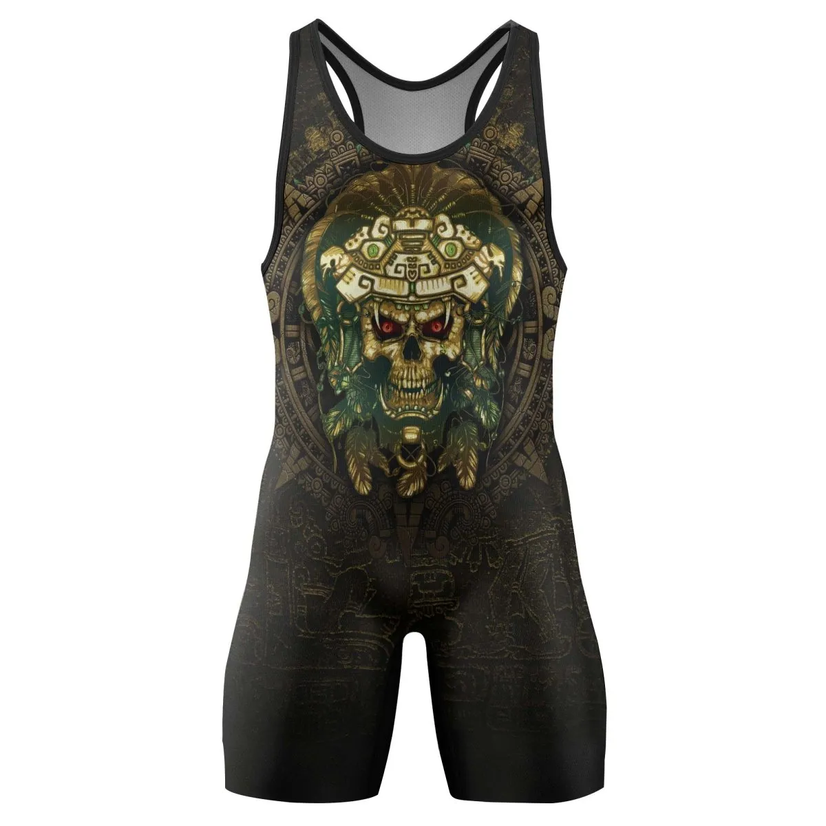 Aztec Jungle Warrior Mask Wrestling Singlets