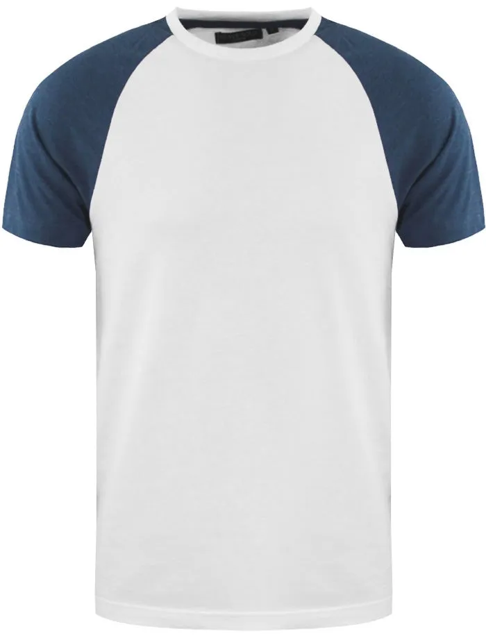 BaptistD Raglan Sleeve Baseball T-Shirt in White / Indigo