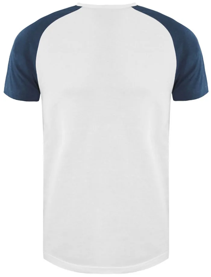 BaptistD Raglan Sleeve Baseball T-Shirt in White / Indigo