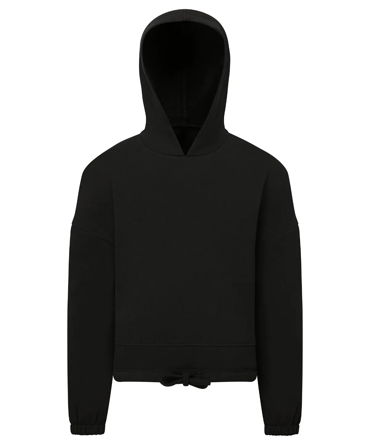 Black - Kids TriDri® recycled cropped oversize hoodie