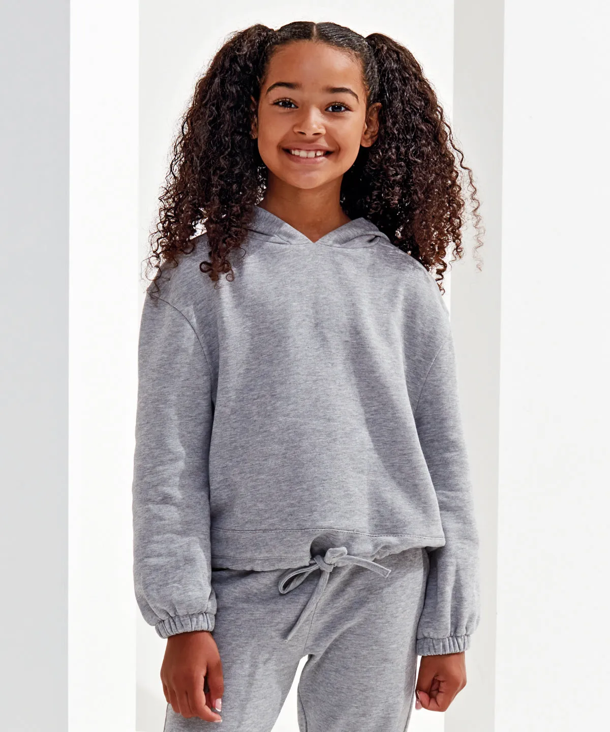Black - Kids TriDri® recycled cropped oversize hoodie