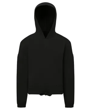 Black - Kids TriDri® recycled cropped oversize hoodie