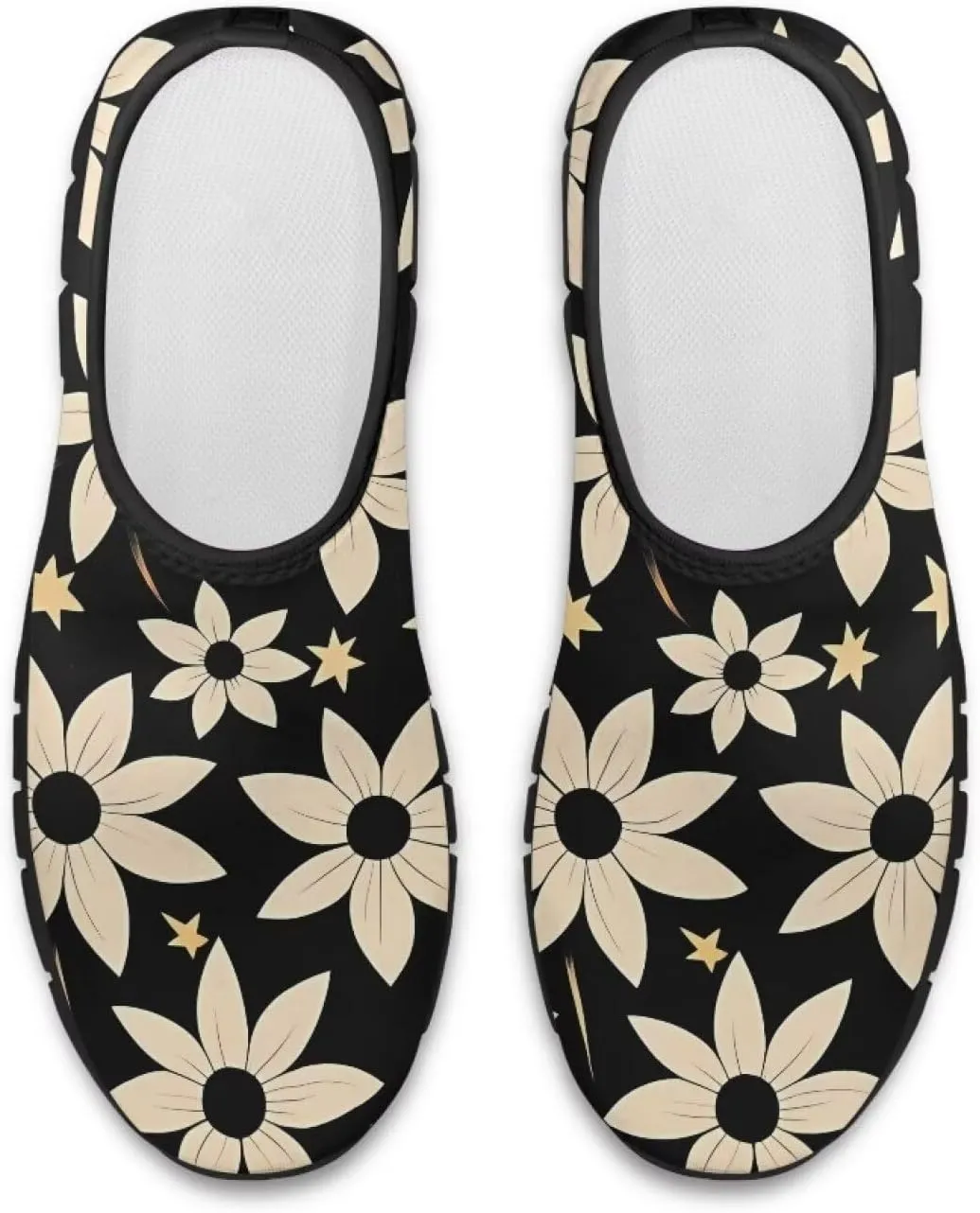Casual Walking Sneakers for Women Slip On Breathable Tennis Shoes Non-Slip Minimalist Barefoot Shoe for Outdoor Size 5.5-11.5 Black Sole