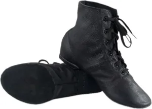 Cheapdancing Mens Practice Dancing Shoes Soft Leather Flat Jazz Boots (6 D US) Black
