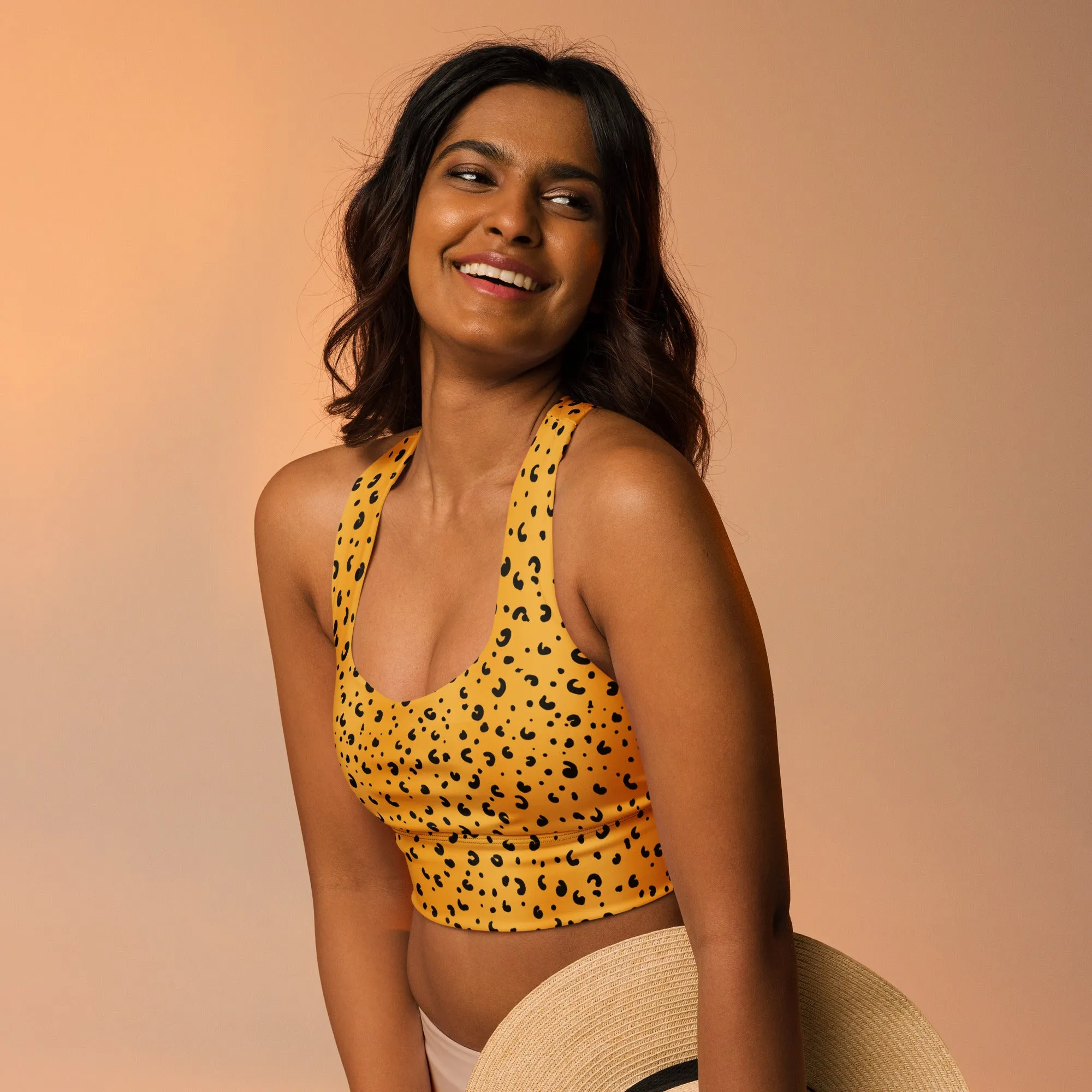 Cheetah Print Longline sports bra