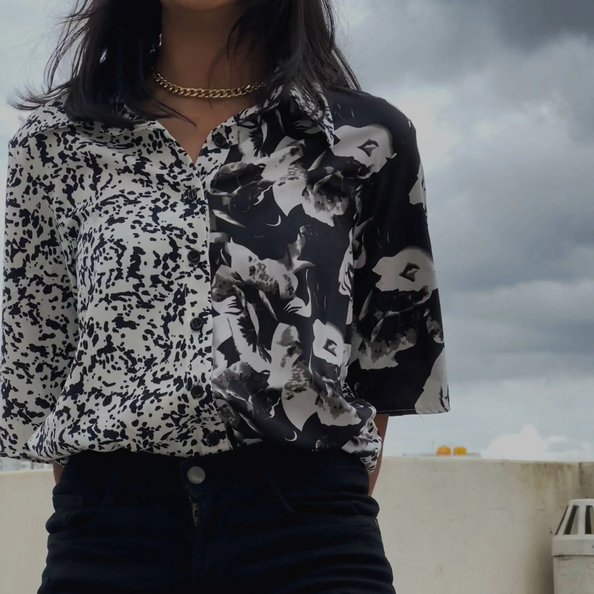 Clashed Print Designer Shirt