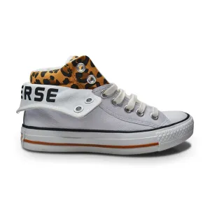 Converse PC2 Mid UK 3 Chuck Taylor 131257C White Almond Leopard Print