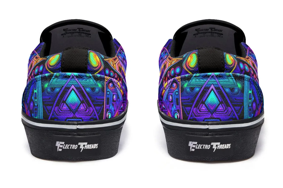 Cyber Cyan Slip on Shoes