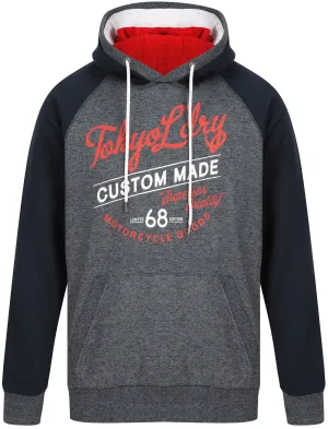 Dawson Raglan Sleeve Brushback Fleece Pullover Hoodie in Sky Captain Navy Siro - Tokyo Laundry