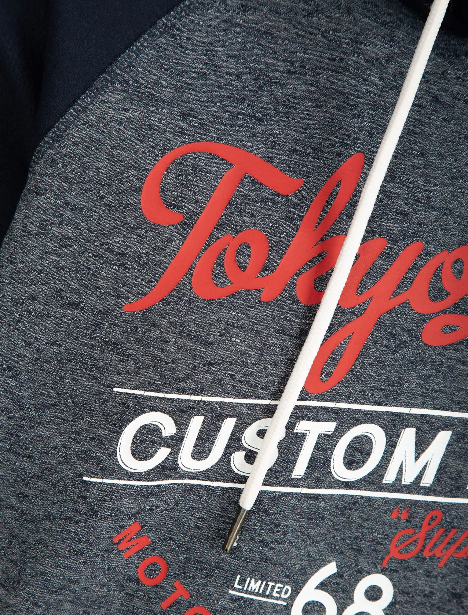 Dawson Raglan Sleeve Brushback Fleece Pullover Hoodie in Sky Captain Navy Siro - Tokyo Laundry