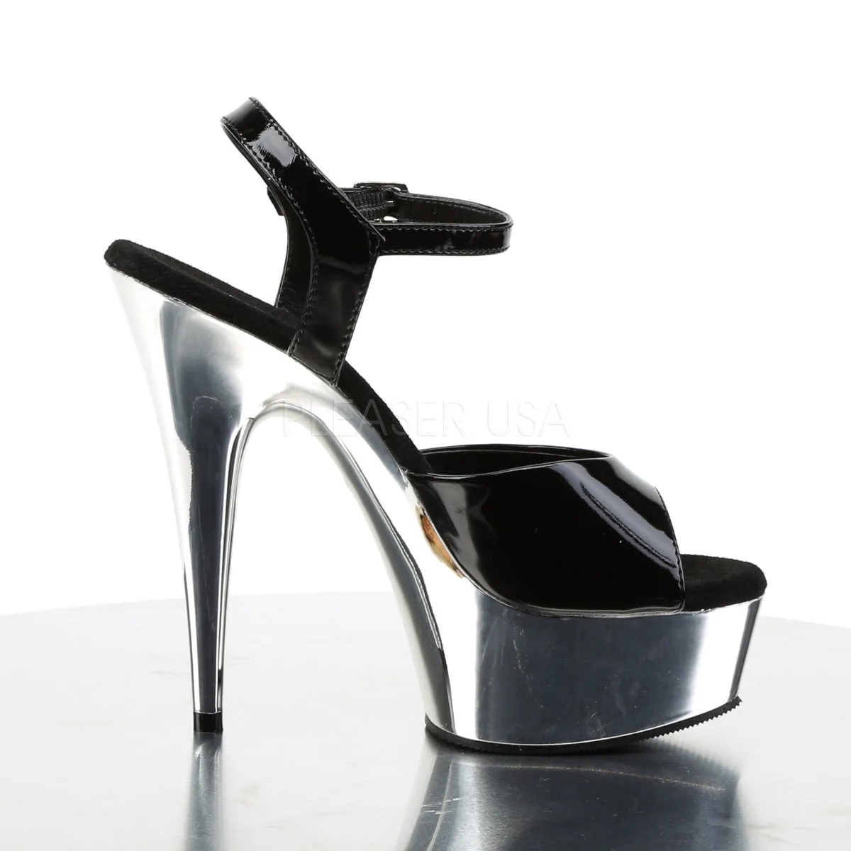Delight-609 Black/Silver Platform Sandals