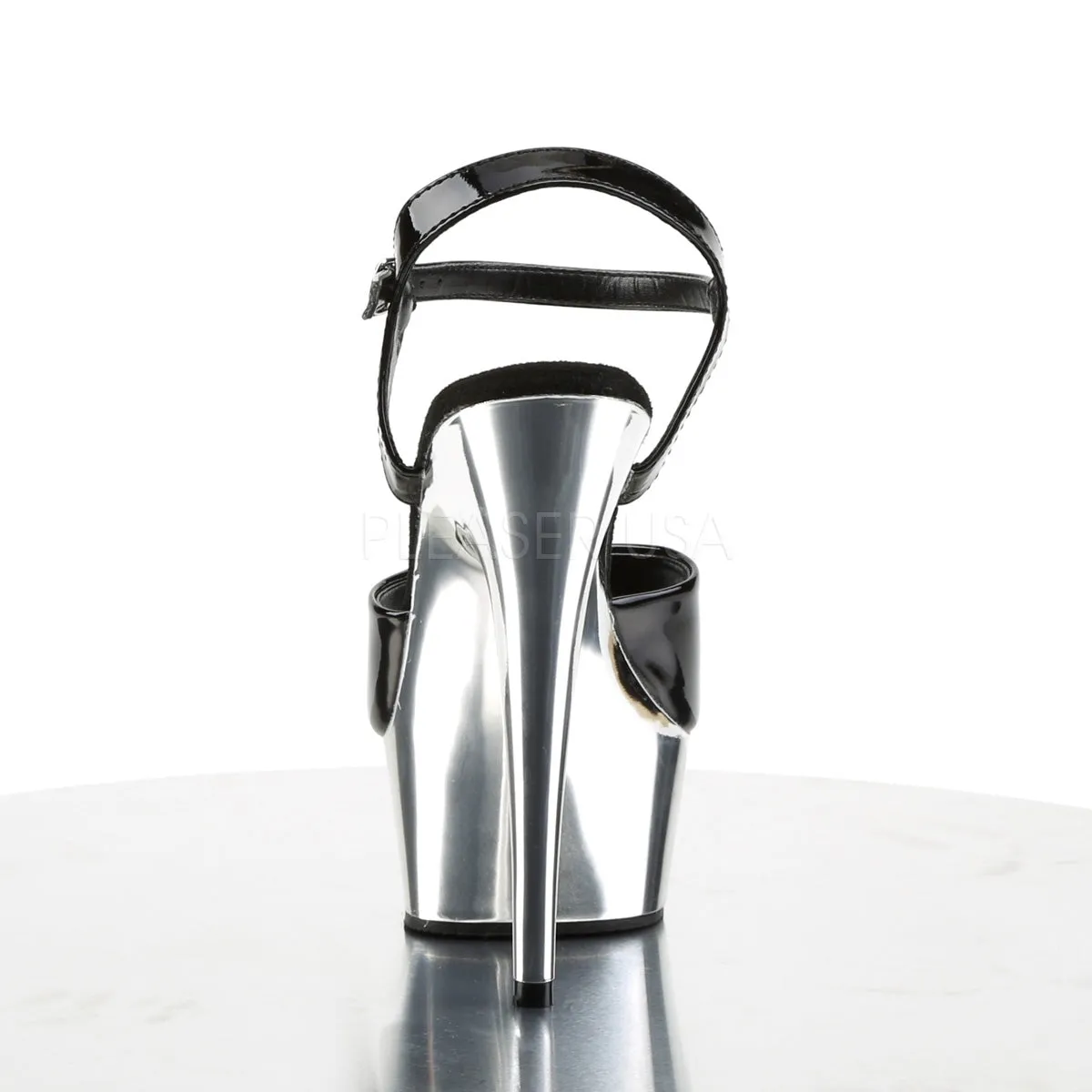 Delight-609 Black/Silver Platform Sandals