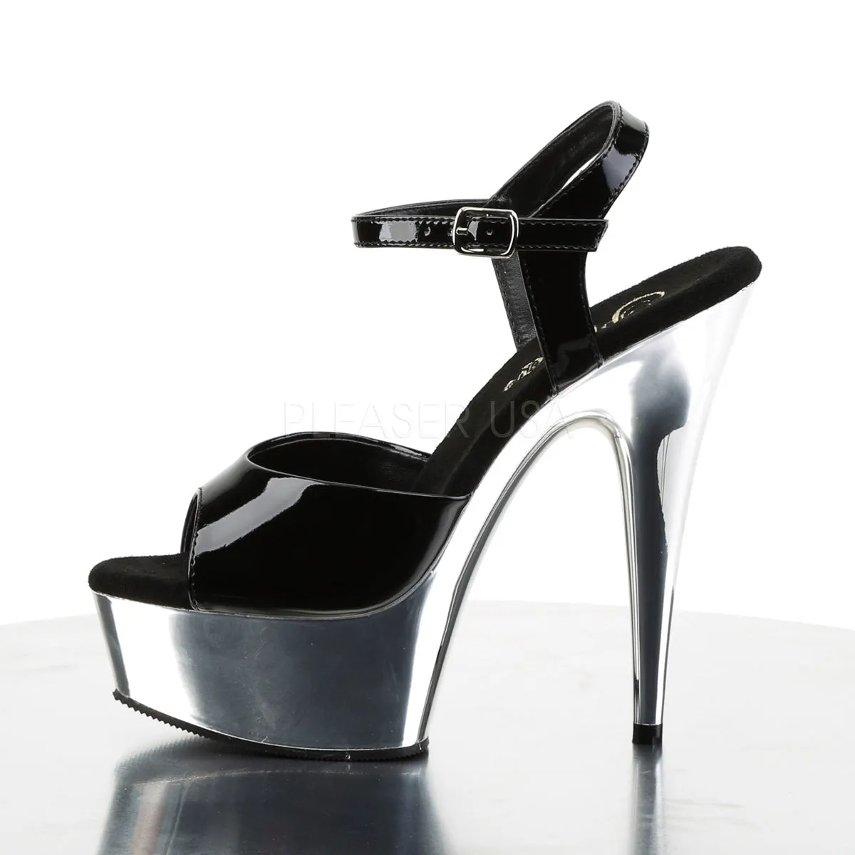 Delight-609 Black/Silver Platform Sandals