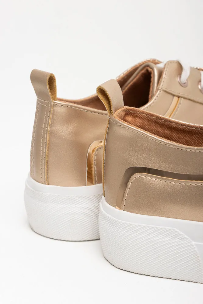 Diamante Heart Sneaker Gold