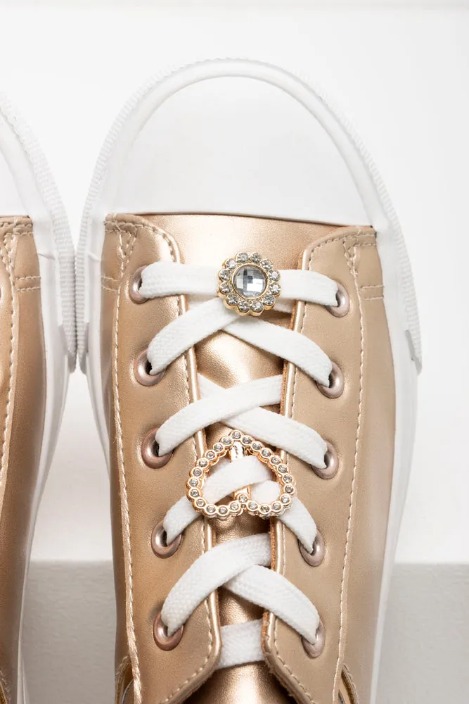 Diamante Heart Sneaker Gold