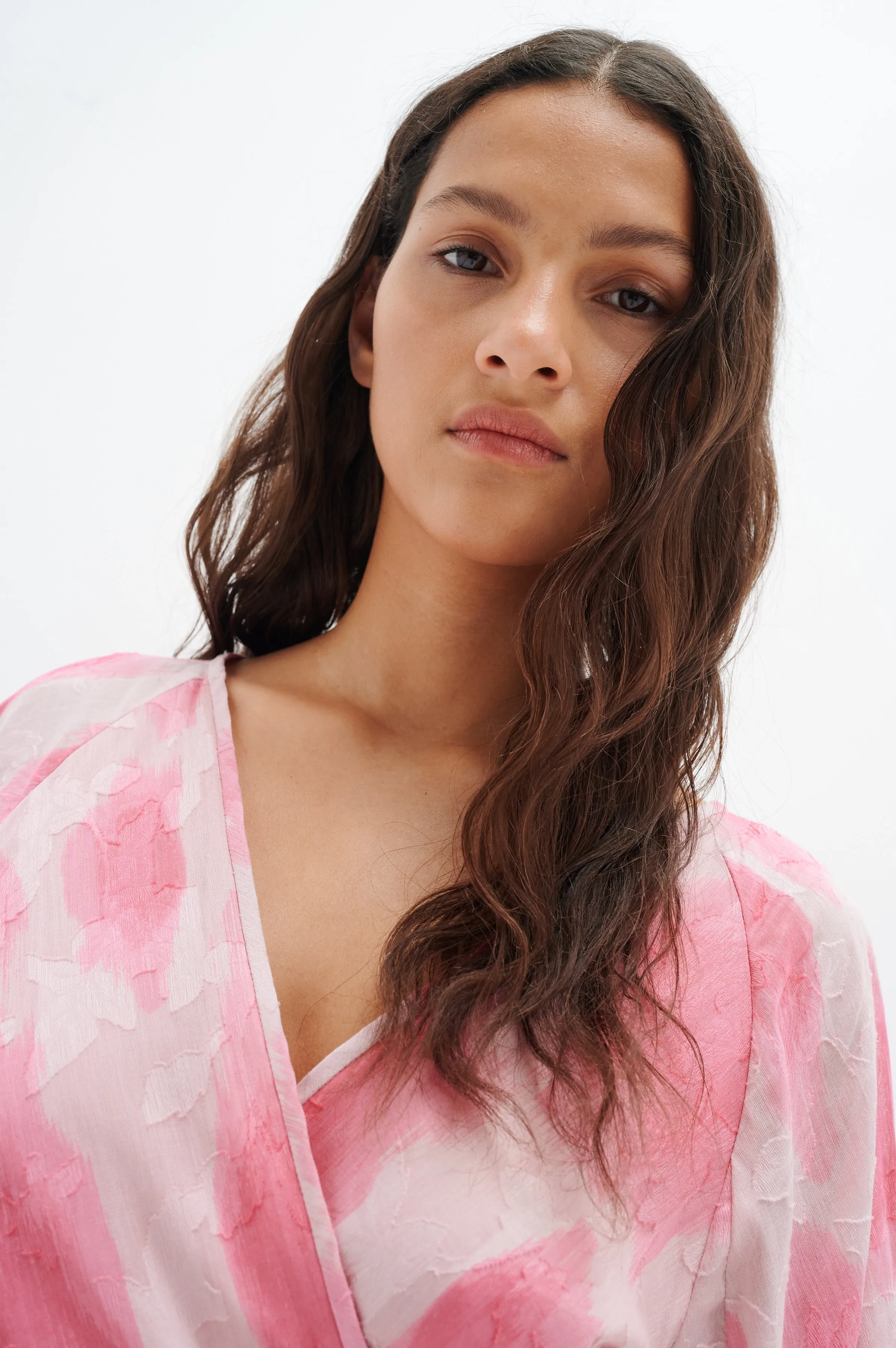 DimitraIW Wrap Dress - Pink Soft Shadow