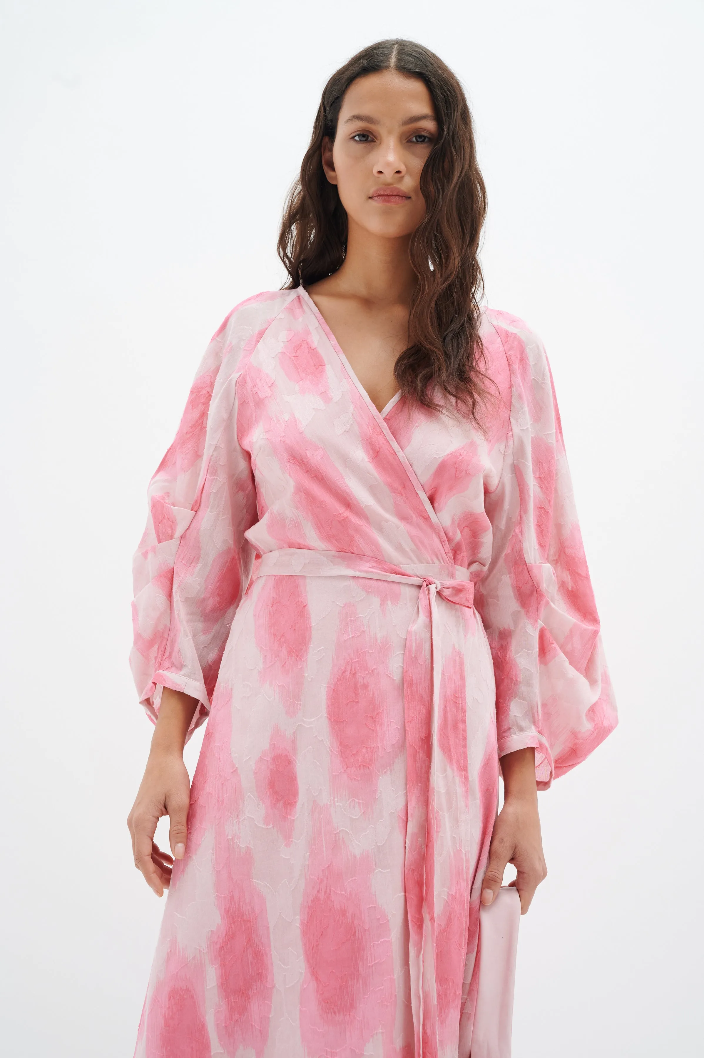 DimitraIW Wrap Dress - Pink Soft Shadow