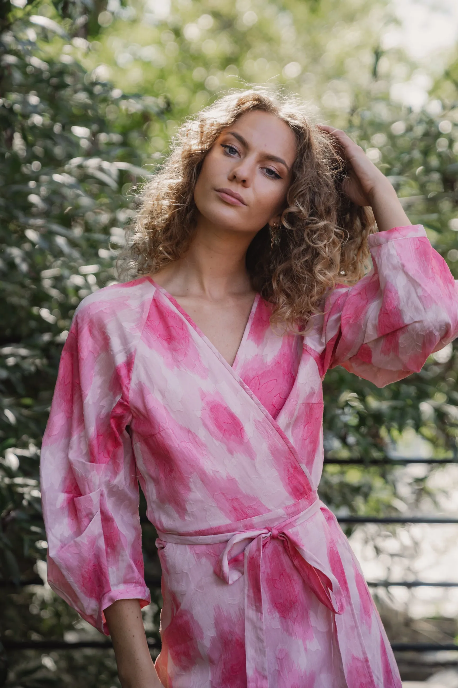 DimitraIW Wrap Dress - Pink Soft Shadow