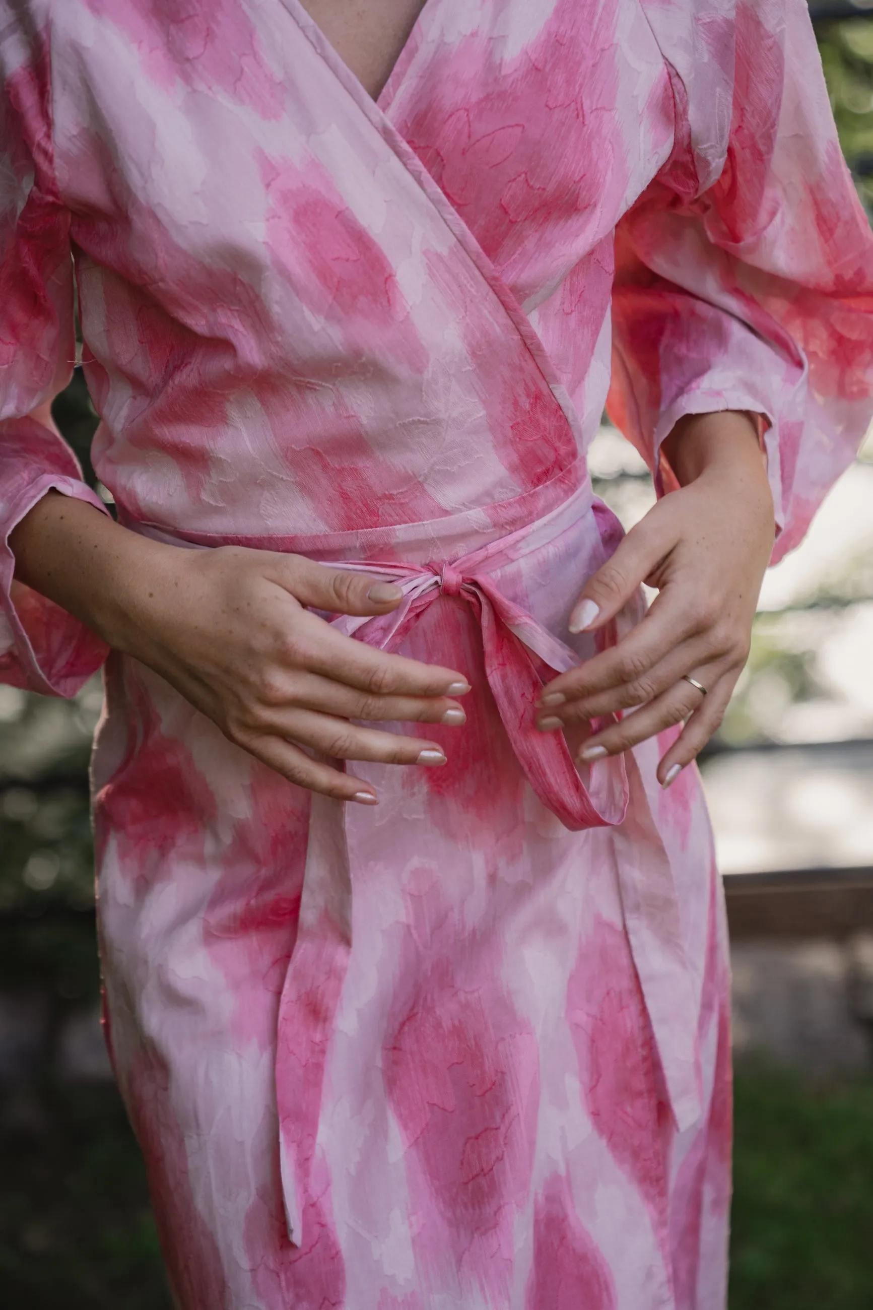 DimitraIW Wrap Dress - Pink Soft Shadow