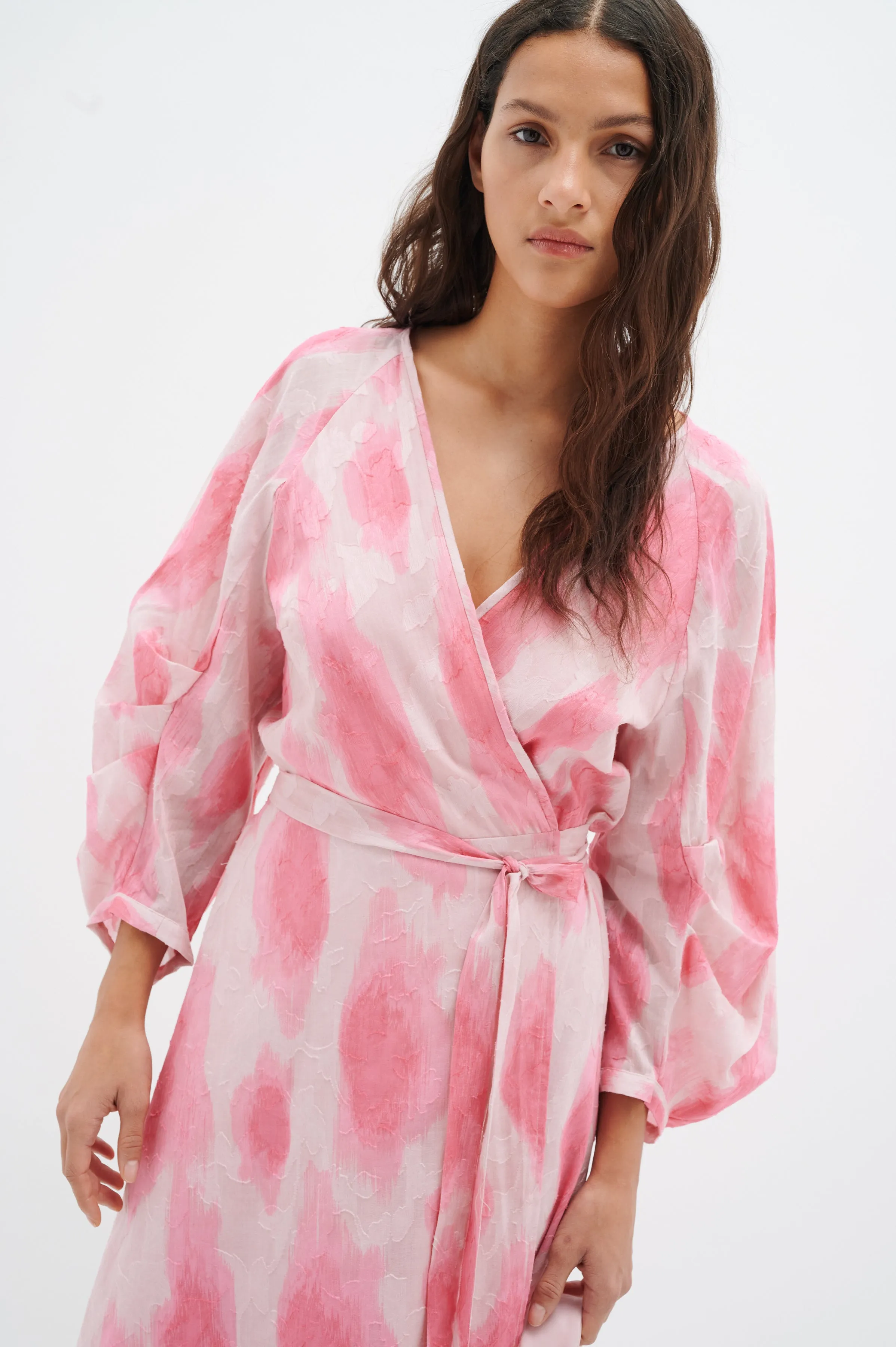 DimitraIW Wrap Dress - Pink Soft Shadow