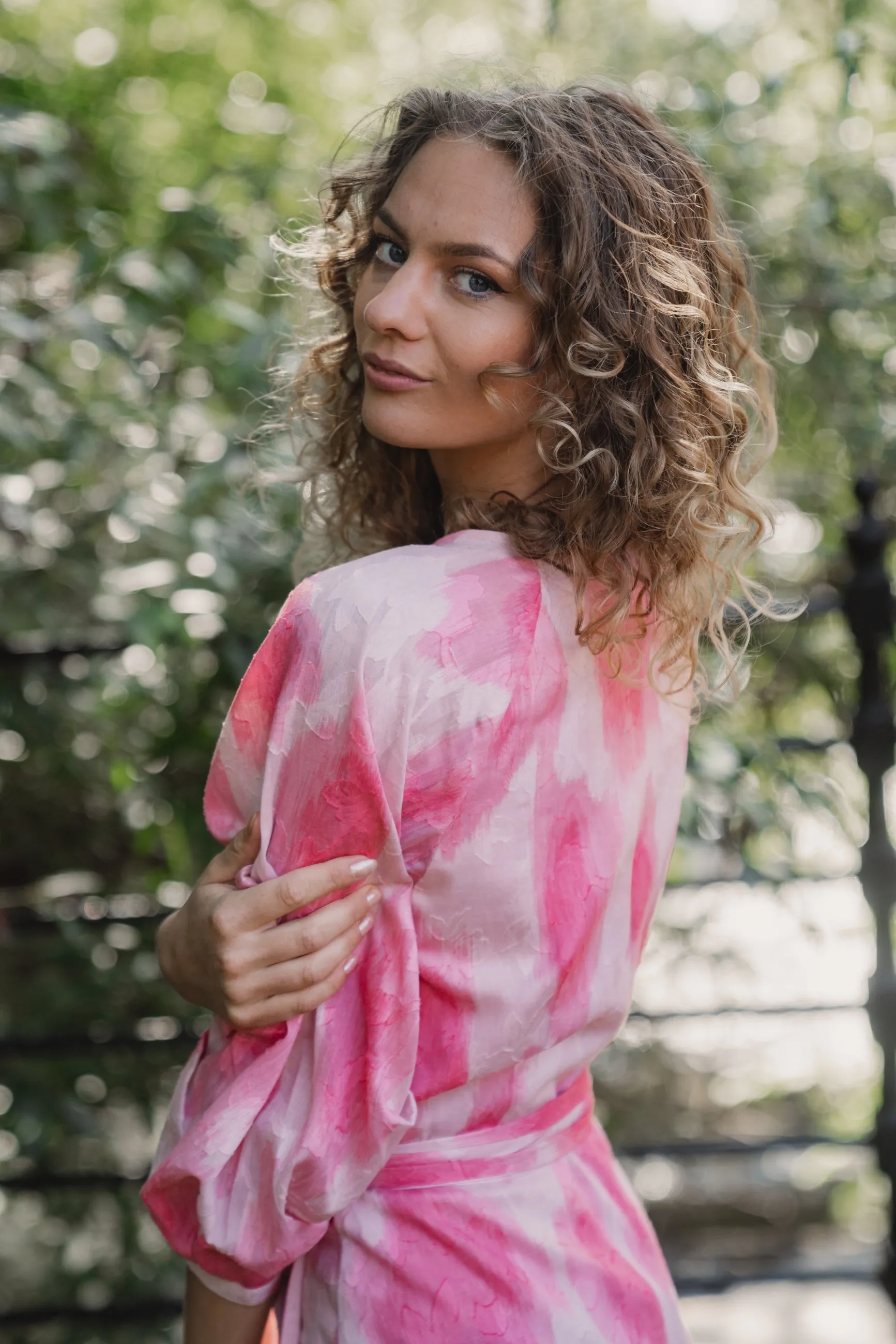 DimitraIW Wrap Dress - Pink Soft Shadow