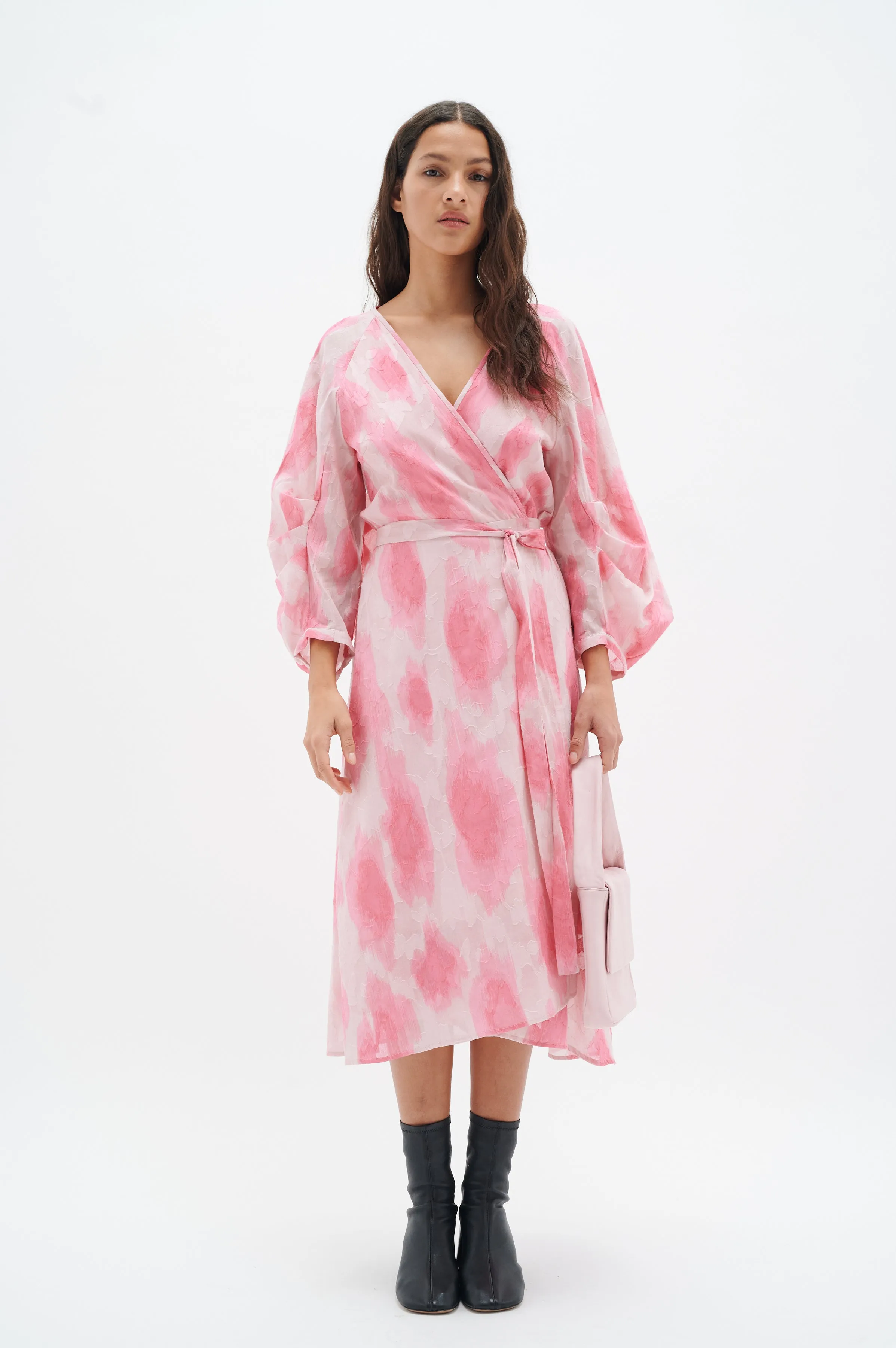 DimitraIW Wrap Dress - Pink Soft Shadow