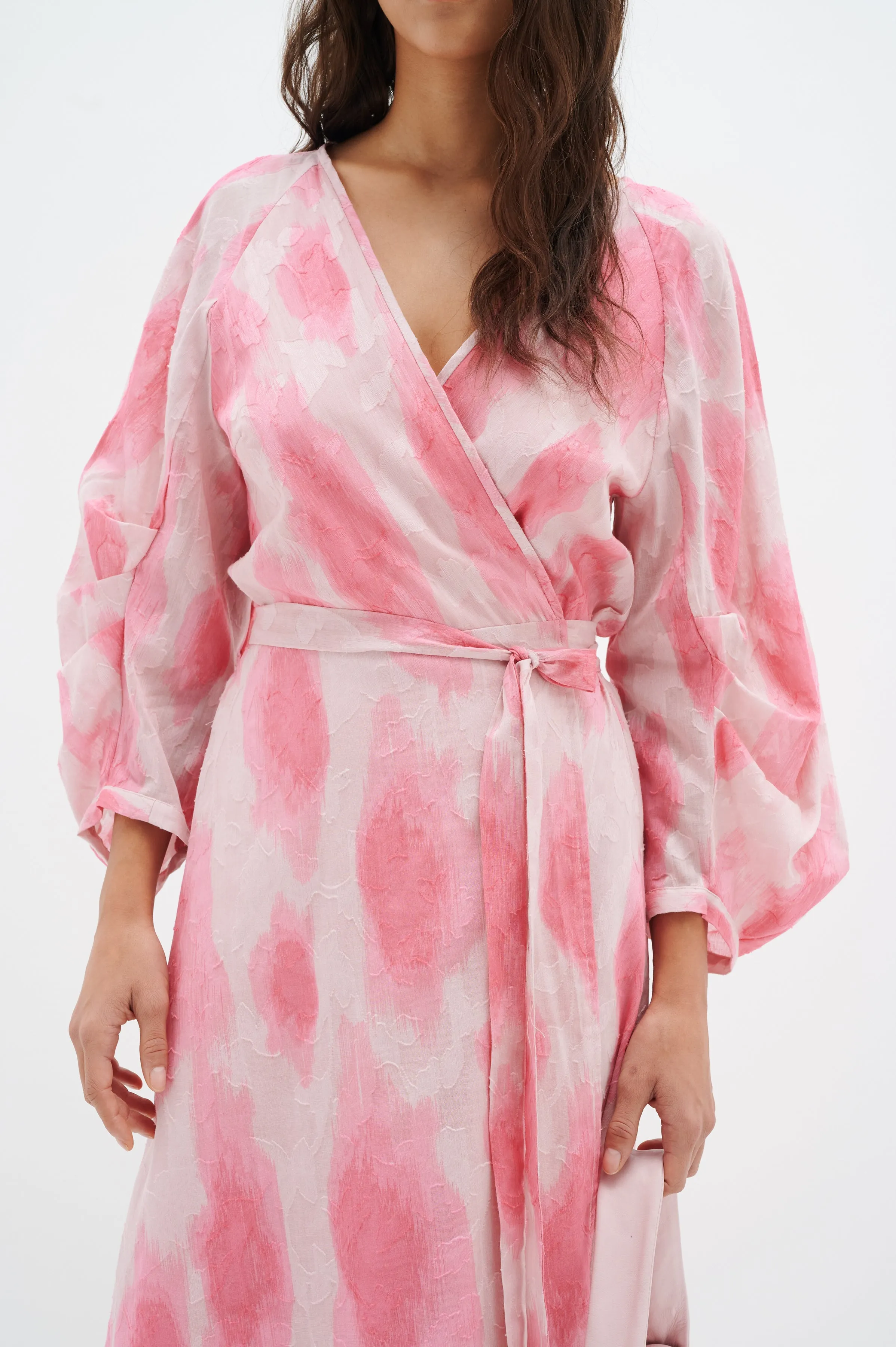 DimitraIW Wrap Dress - Pink Soft Shadow