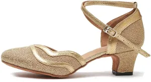 DKZSYIM Women's Latin Dance Shoes Ballroom Performance Sequin Wedding Dance Shoes,Model YCL135