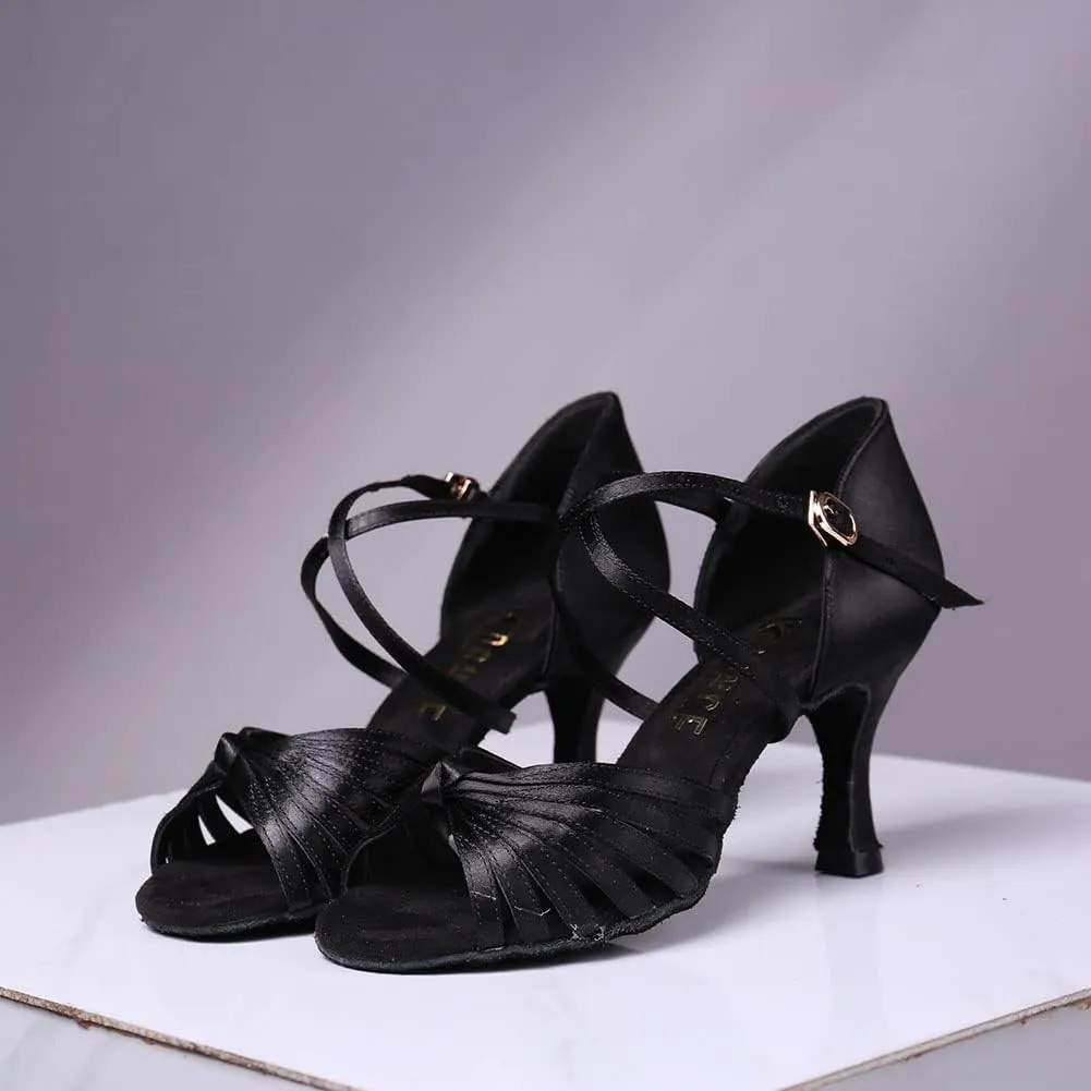 DKZSYIM Women's Latin Dance Shoes Professional Ballroom Salsa Practice Performance Dancing Shoes,Model KC-CL