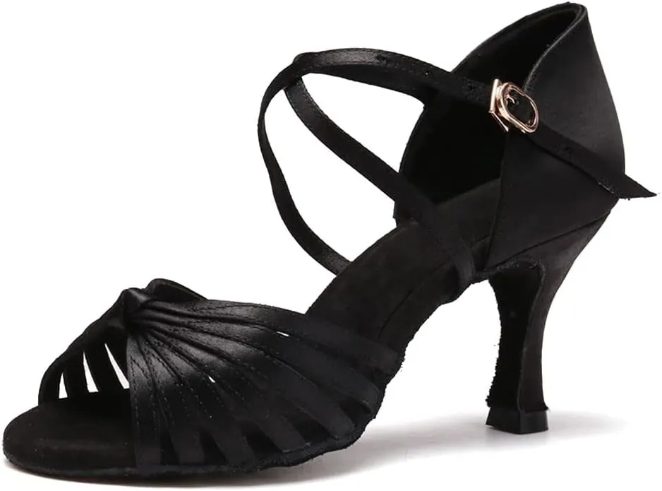 DKZSYIM Women's Latin Dance Shoes Professional Ballroom Salsa Practice Performance Dancing Shoes,Model KC-CL