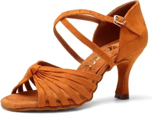 DKZSYIM Women's Latin Dance Shoes Professional Ballroom Salsa Practice Performance Dancing Shoes,Model KC-CL