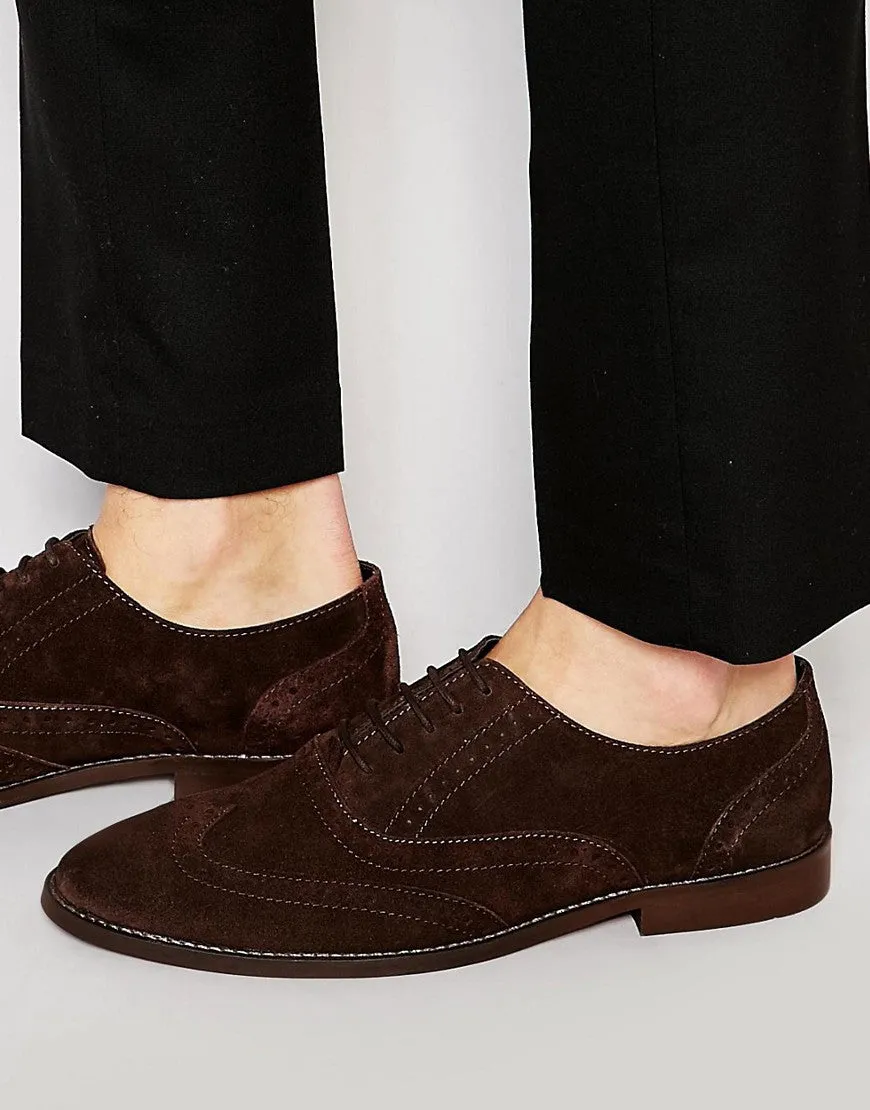Dune Suede Brogues In Brown