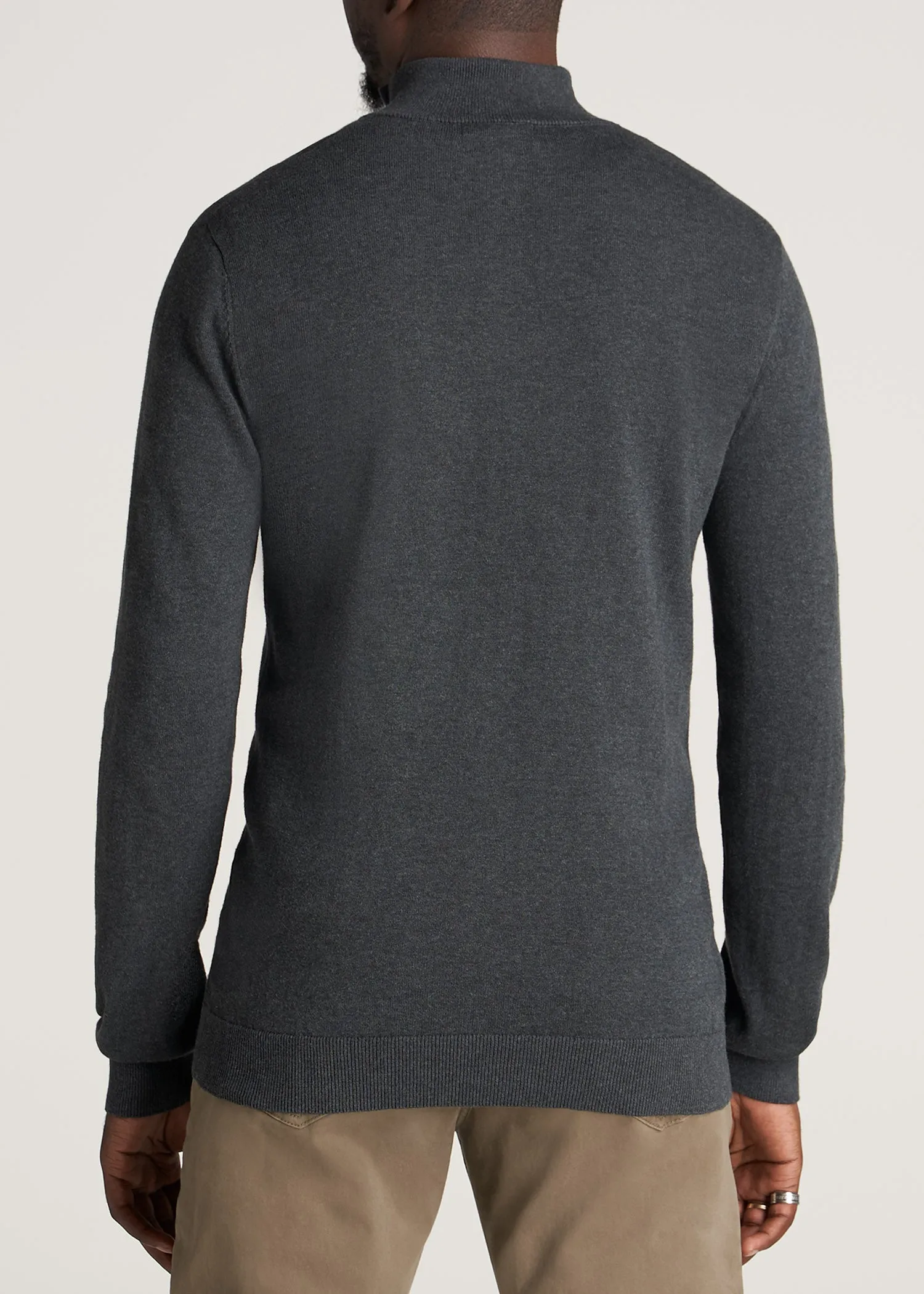 Everyday Quarter-Zip Tall Men's Sweater in Charcoal Mix
