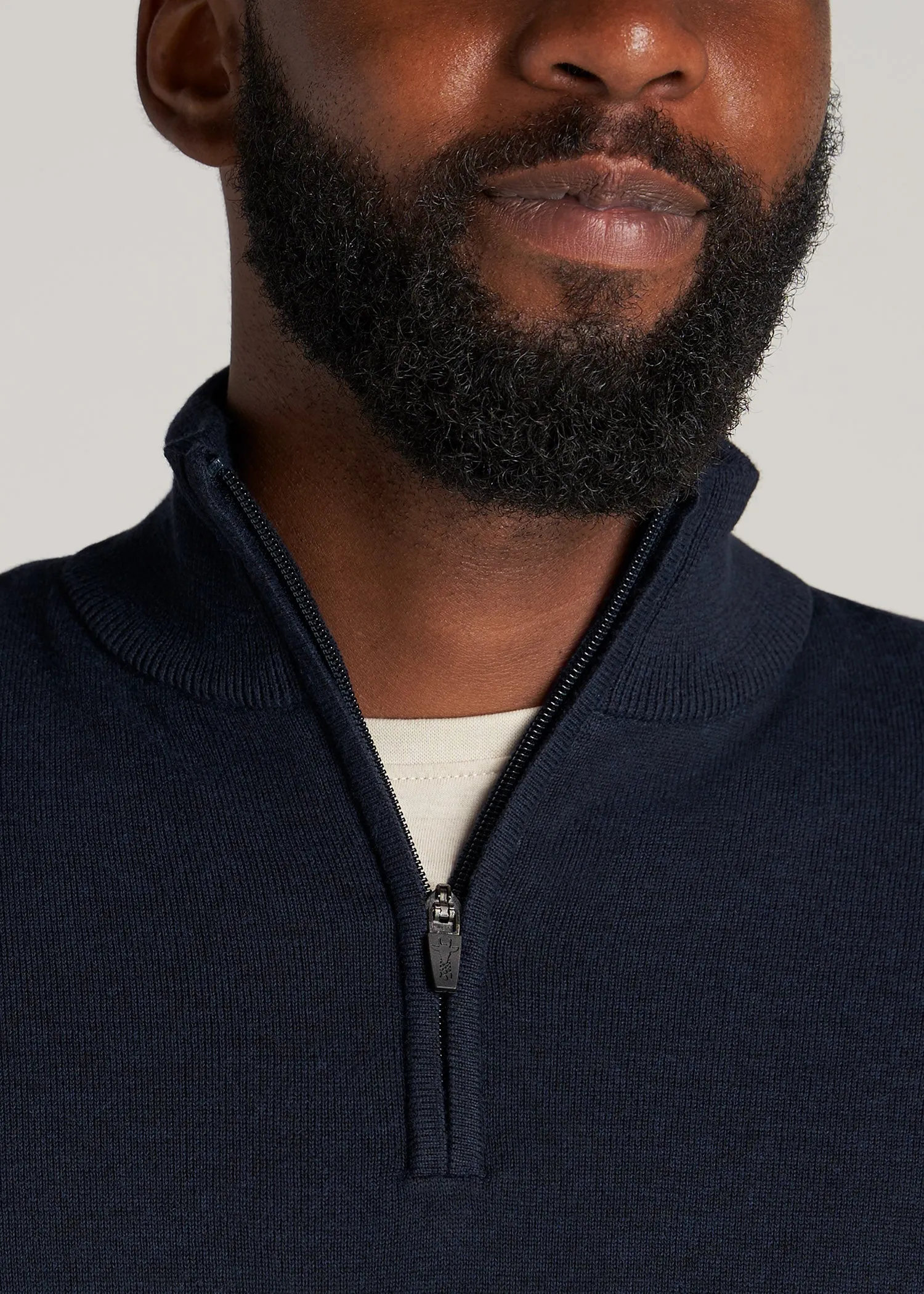 Everyday Quarter-Zip Tall Men's Sweater in Patriot Blue
