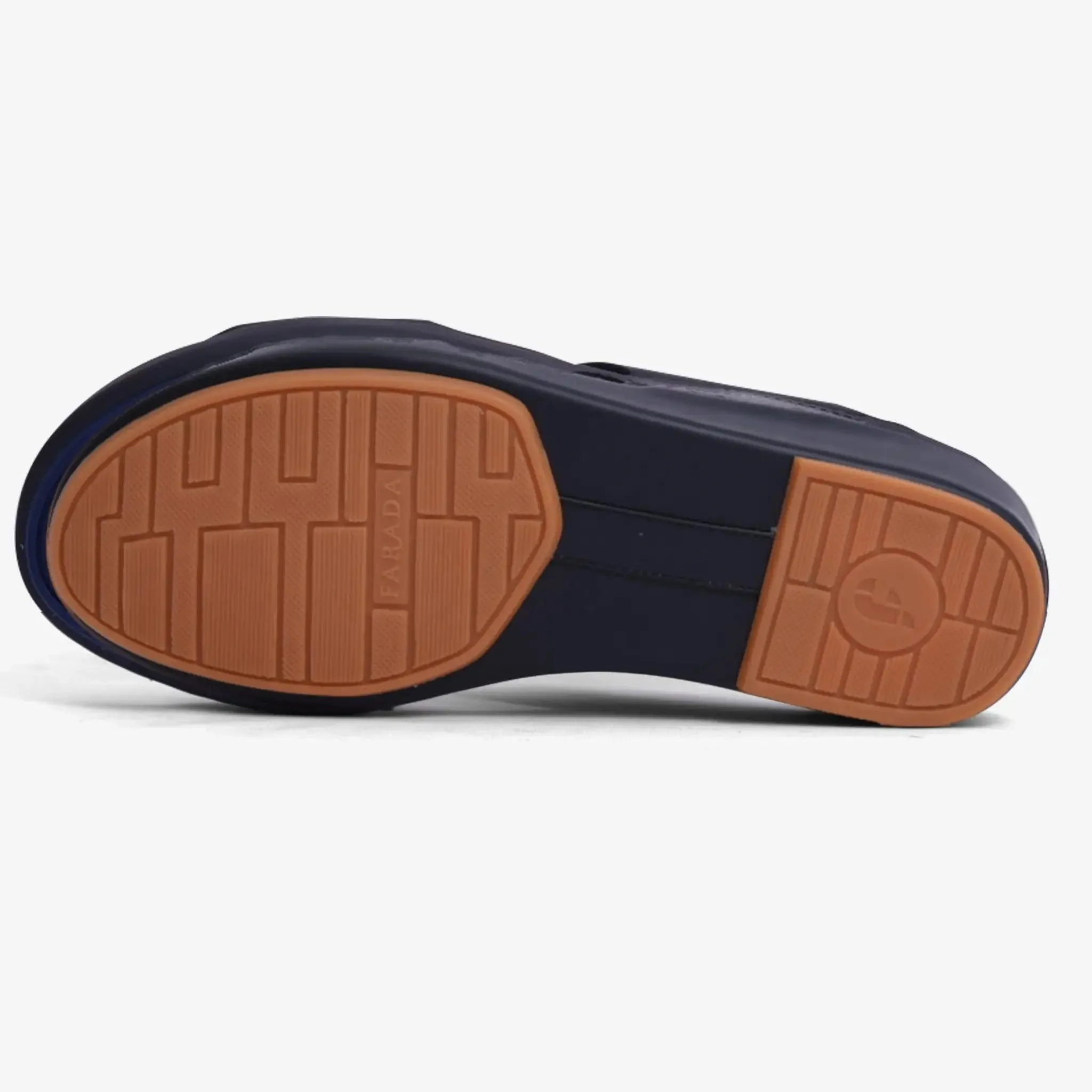 FARADA CLASSIC MATTE MODERN LEATHER MEN SANDALS NAVY