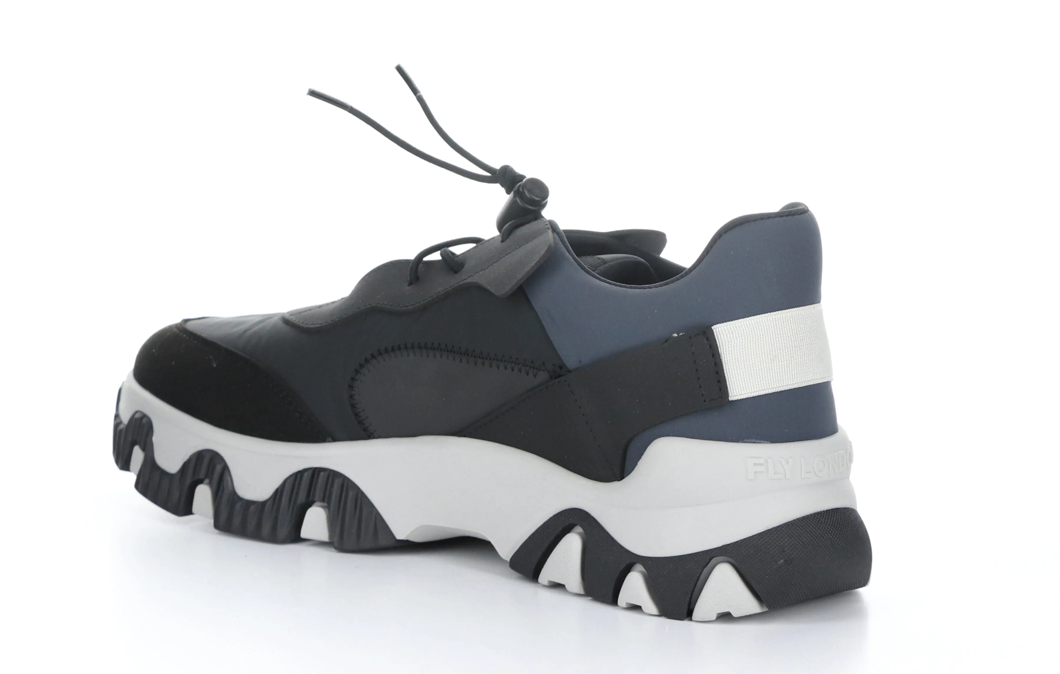FEON749FLY Multi Black Elasticated Trainers|FEON749FLY Baskets avec Empi��cements ��lastiqu��s in Noir