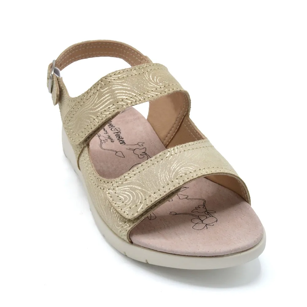 Fleet & Foster Begonia - Ladies Wide Fit Summer Sandal - 2V (2E-4E) Fitting - Taupe