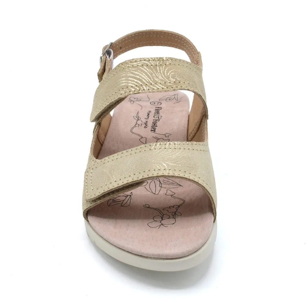 Fleet & Foster Begonia - Ladies Wide Fit Summer Sandal - 2V (2E-4E) Fitting - Taupe