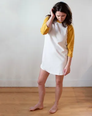 Franklin Baseball T Dress in Ivory/Gold