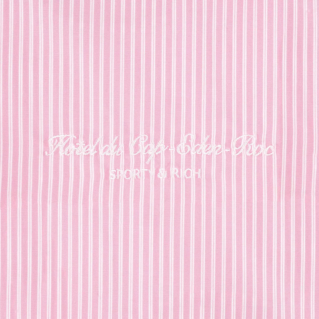 Hotel du Cap Cursive Poplin Short Pink/White Thin Stripe