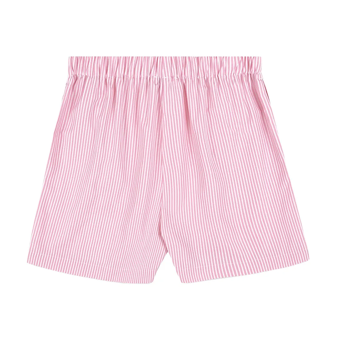 Hotel du Cap Cursive Poplin Short Pink/White Thin Stripe